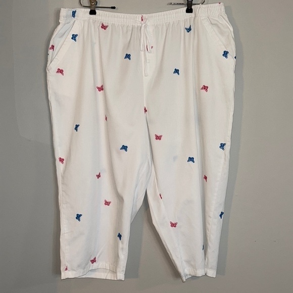 Basic Editions Butterfly Capri Pants Size 3X - Picture 1 of 6